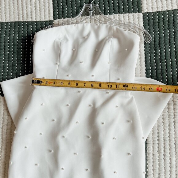 Sachin & Babi Bridal Dress - Strapless Back-Bow Pearl Midi Dress | S6 (Altered) - Picture 7 of 11